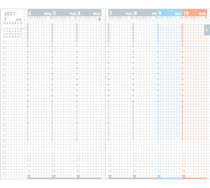 21年版 １日をもれなく管理する 24時間週間バーチカル手帳６種 晴れの日に恋い焦がれ
